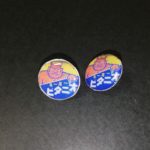 昭和レトロ:ホーロー看板のピンバッジ「オニタビ」作りました。